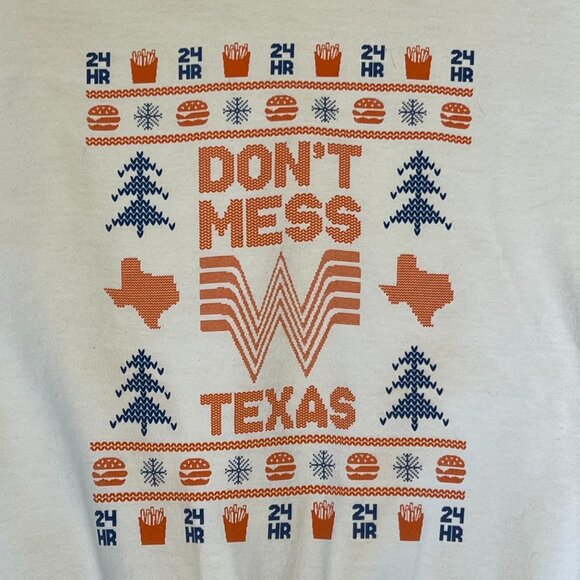 Whataburger Don't Mess with Texas Men's White Sweatshirt Size Large - Picture 2 of 4